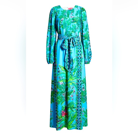 NWT LILLY PULITZER 2,4 CHYANNA PORTO BLUE BAMBOO FOREST New in original package - Picture 5 of 9